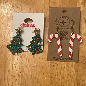 Christmas Tree and Candy Cane Earrings bundle